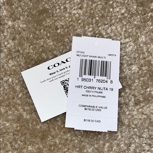 Mini Coach Logo Cherry Print Shoulder Bag W/ Matching Card Holder - Picture 5 of 5